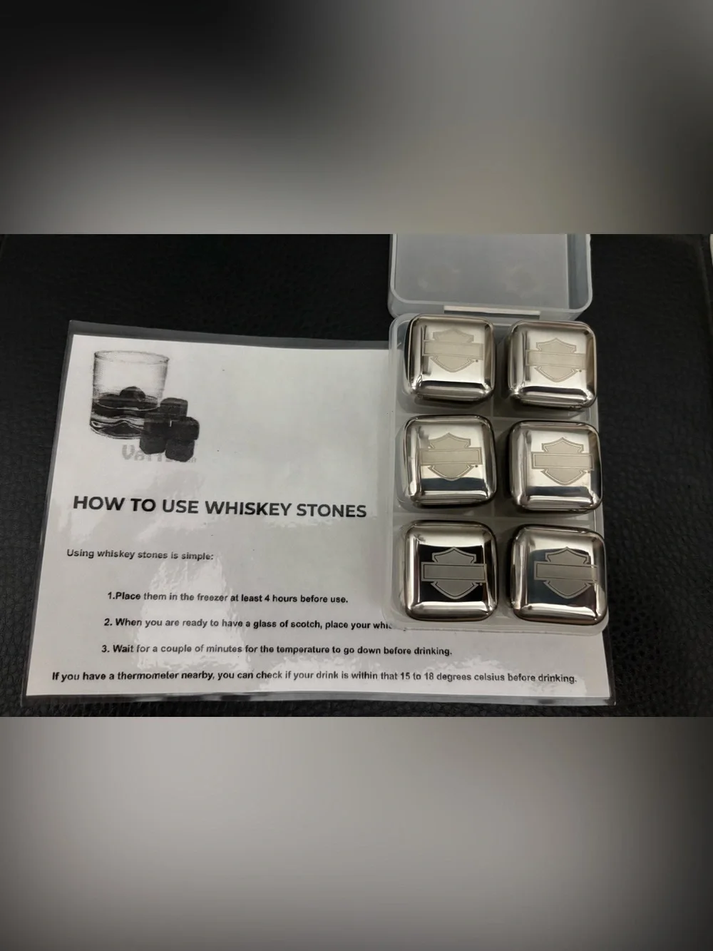 Harley-Davidson Silver Stainless Steel Whiskey Stones - Set of 6